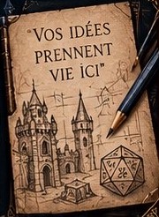 Croquis sur parchemin : « Vos idées prennent vie ici »